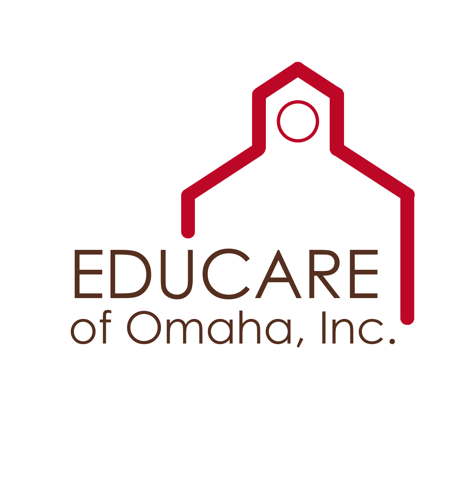 Red school house logo with the words "EDUCARE of Omaha, Inc."