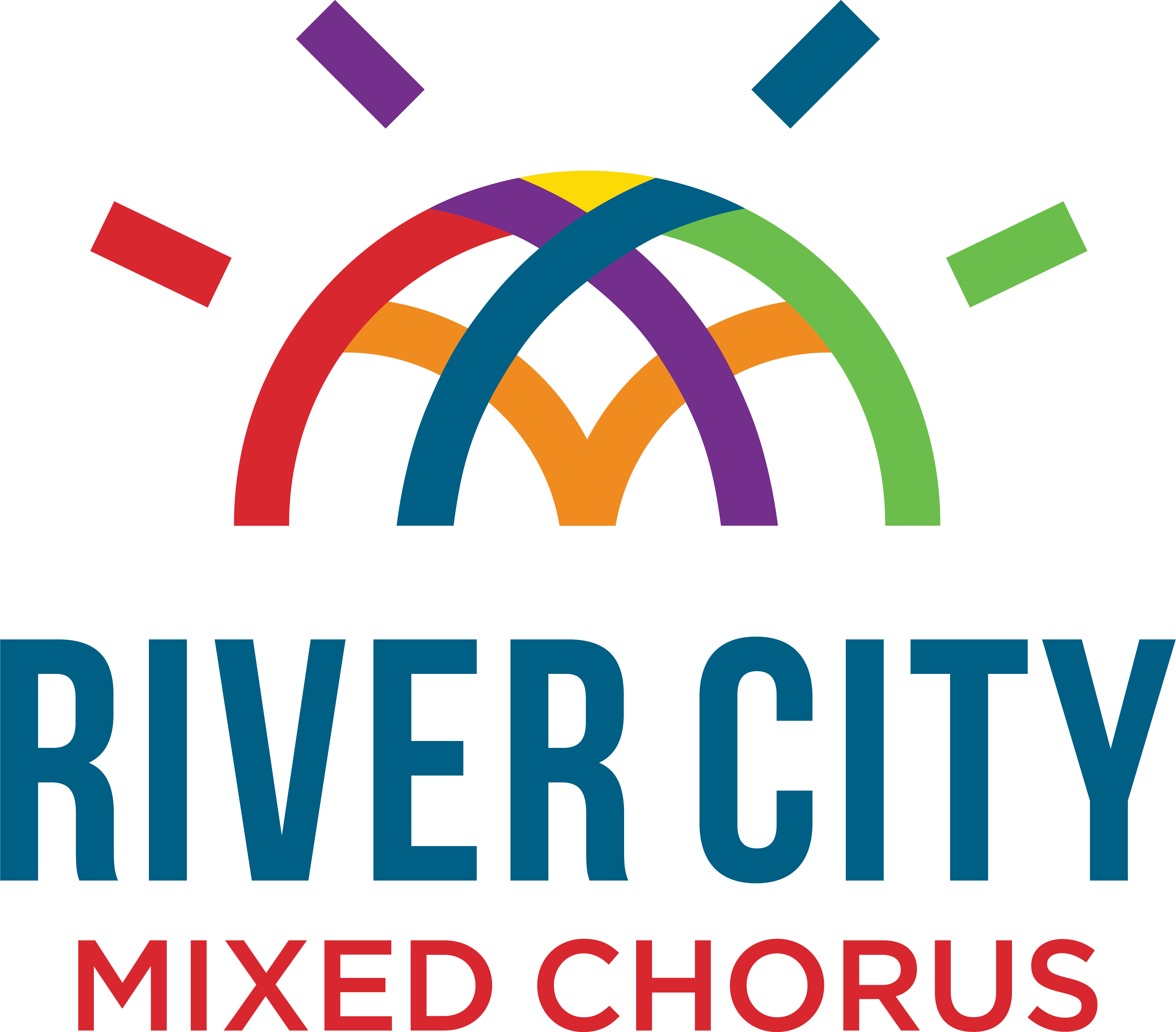 Color burst emblem with River City Mixed Chorus underneath