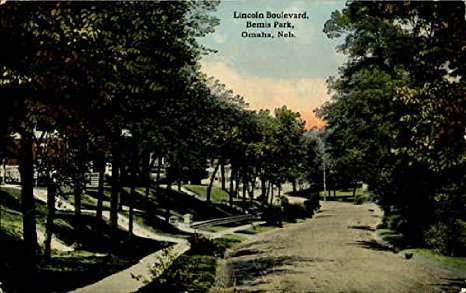 Historic post card of Lincoln Blvd in the Bemis Park Neighborhood.