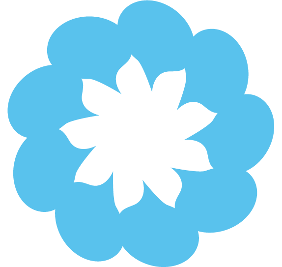 World Speaks Blue logo in the shape of a flower 