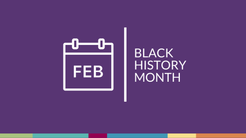 February calendar icon with text "Black History Month"