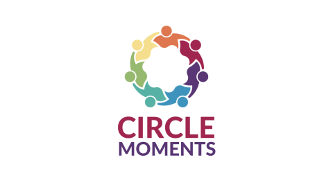 Circle moments logo of colorful interlocking people icons in a circle