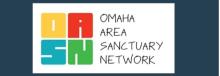 A yellow "O" and red "a" stacked on top of a blue "s" and green "n" To the right of the image  are the words Omaha Area Sanctuary Network