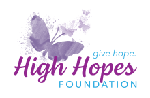 Butterfly Watermark Logo with description Give Hope High Hopes Foundation