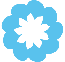 World Speaks Blue logo in the shape of a flower 